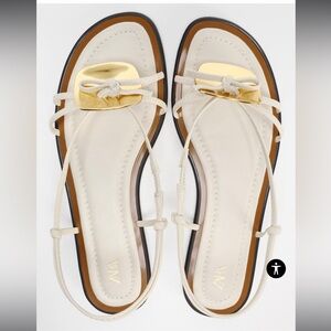 Zara • Embellished Flat Sandals